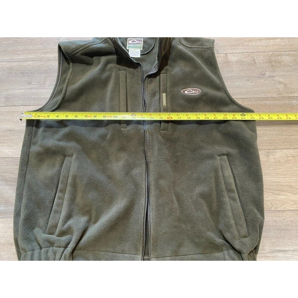 Drake Waterfowl Multi Pocket Fleece Hunting Vest Mens XXL Olive Missing Zipper - Picture 5 of 6